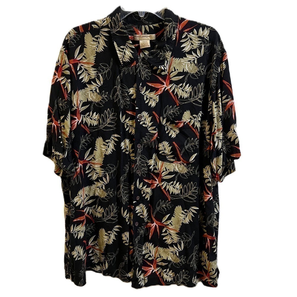 Island Passport Hawaiian Short Sleeve Button Down XLT